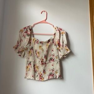 white flower casual nice shirt